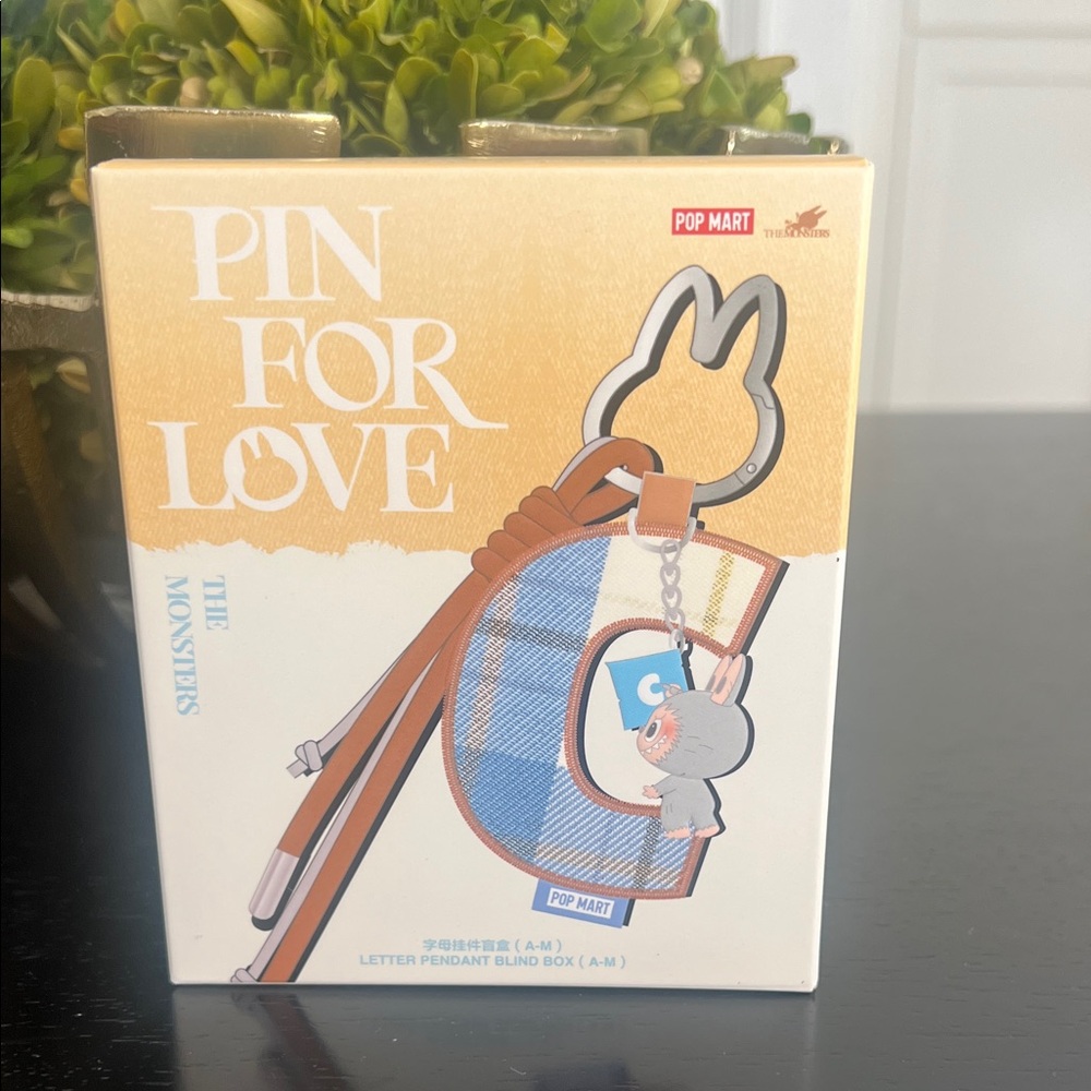 Pop Mart Labubu  Pin for Love Keychain letter C new in unopened box